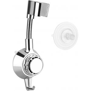 KAL-Support Pommeau De Douche Support De Douche Réglable À 360°, Universel Ventouse Support Douchette Sans Percage, Support Mural Plastique Abs Support De Pomme De Douche - Neuf