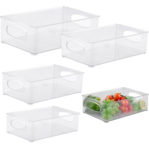 Chenquansarl-5 Articles Boite Rangement Frigo Organ Ur Frigo Cusine Pileable, Bac Rangement Frigo Avec Poignée 5 Tailles Pour Cuisine, Congélateur, Tiège, Salle De Bain Et Rangement Alimentaire - Neuf