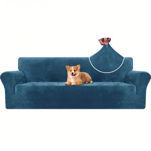 Housse de Canap&eacute; en Velours Ystyle, Housse pour Canap&eacute; 3 Places avec Accoudoirs, Housse de Canap&eacute; R&eacute;sistante aux Rayures pour Chat, Housse de Canap&eacute; Extensible, Housse de Canap&eacute; Universelle Lavable et Antid&eacute;rapante, Grise - Neuf