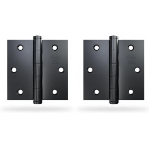 Pack de 2 Charni&egrave;res Fixes 4'' x 4'' (101 x 101 x 2.5 mm) Acier Inoxydable 18/8 Noir Avec Finition Plate Bord Carr&eacute; - Neuf