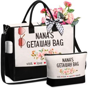 ERSHI-Sac a Main Femme, Grand Tote Bag avec Trousse de Maquillage, Sacs à Main Portés Épaule et Main, Cadeau pour Femmes, Sac Caba[4 - Neuf