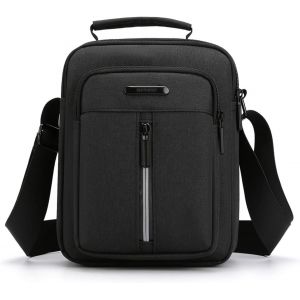 Petit sac bandoulière noir pour homme, sacoche à bandoulière, sac à bandoulière pour téléphone portable, pour les voyages, la randonnée et les sports de plein air (sac bandoulière noir) - Neuf