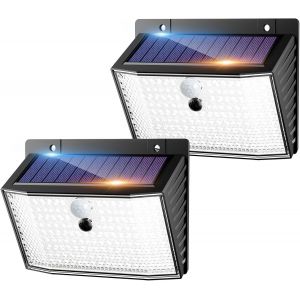 ERSHI-Lampe Solaire Extérieur Détecteur de Mouvement 2 Pack, Lumiere Solaire Exterieur avec IP65 Étanche, 3 Modos Eclairage Exteri[307] - Neuf
