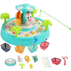 Jeux De Peche Pour Enfants, Jouet D'attrape-Poisson, Planche Rotative Electrique, Jouets Educatifs Prescolaires, Cadeaux D'anniversaire Pour Enfants Garcons Filles - Neuf
