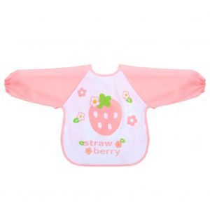 Robe Impermeable Pour Bebe, Bavoir A Manches Longues, Pour Garcons Et Filles (Rose Fraise) - Neuf