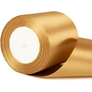 Kal-Ruban De Noël Doré Champagne De 10 Cm De Large U2013 10 Cm D'épaisseur En Satin Pour Emballage Cadeau, Emballage De Cadeaux, Bouquet De Noël, Décoration De N?Ud De Voiture De Mariage - Neuf