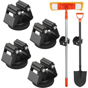 Magnetic broom holder,strong magnetic broom for garage tools,garage kitchen laundry room storage and organization door-powerful broom for (4 pieces) - Neuf