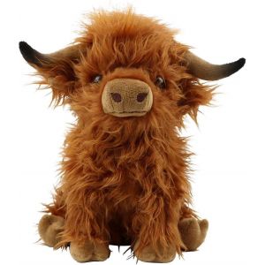 Vache des Highlands, peluche, taureau &agrave; poil long, jouet en peluche - Neuf