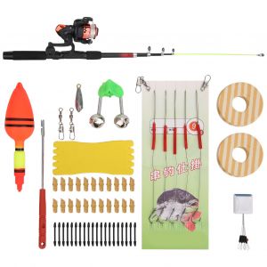 Canne A Peche Telescopique Portable De 1,65 M Avec Moulinet Jm200 - Neuf