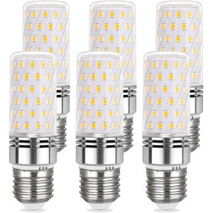 Kal-Ampoule Led E27 12w Blanc Chaud 3000k 1450lm, 84 Leds, Équivalent Lampe Halogène E27 100w, Ac 220v, Ampoule Led Mais E27 Chaud Pour Plafonnier, Non-Dimmable, Lot De 6 - Neuf