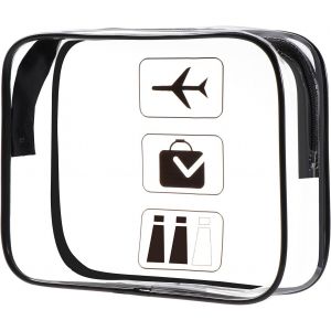 MAA-Trousse de Toilette Transparente, Trousse Toilette Femme Homme Voyage, Kit Voyage Avion pour Le Transport de Liquide - Neuf