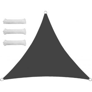 Sept-Voile D'ombrage Triangulaire Équilatéral Imperméable Pour Extérieur - 1,6 X 1,6 X 1,6 M - Protection Uv - Pour Jardin Et Terrasse - Avec Corde - Anthracite - Neuf