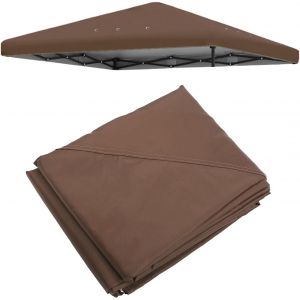 Nouvelhorizonstore-Tonnelle 3x3m, Toit De Remplacement Pour Tonnelle De Jardin, Tonnelle Pliante &iquest;&iquest;Tanche, &iquest;&iquest;Tanche, Stable, Pour Cadre D'auvent, Garden Party En Plein Air, 4 Coins (Brown) - Neuf