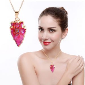 Collier Chaine Reglable Avec Pendentif En Forme De Goutte En Faux Cristal Pour Femme (Rouge) - Neuf