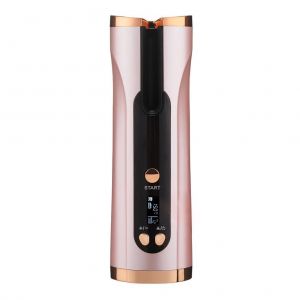 Fer a friser automatique, portable, avec ecran LCD, chargement USB, sans fil, ideal pour les voyages, couleur or rose - Neuf