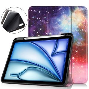 Housse En Cuir Peinte 3-Fold Pour Ipad Air 11 (2024/2025) - Nébuleuse De La Voie Lactée - Neuf