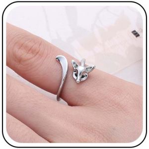 Kal-Anneau De Renard Mignon Vintage Or Anneau De Doigt De Queue De Renard Réglable Anneaux Ouverts Superposés Pour Les Femmes - Neuf