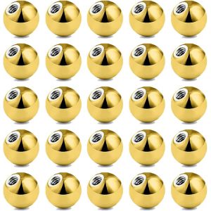 Nbgcm-25pcs Or Boule De Remplacement Pour Bijoux Piercings 14g 16g 3/4/5/6mm Piercing Boule Lèvre Piercing Septum Sourcils Helix Oreille Piercing Téton Mamelon Piercing Langue Nombril Piercing - Neuf