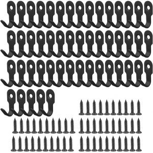 TZF-50 Pcs Mini Crochet a Visser,Crochet Mural de Acier Inoxydable Noir, Crochet Simple Murale, pour Salle de Bain Cuisine, Chambre, Salon - Neuf