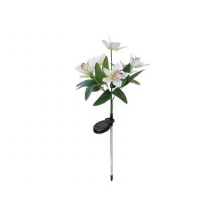 Lampe Solaire Orchid&eacute;e Pour Jardin, R&eacute;sistante &Agrave; L'eau, Lumi&egrave;re Led, Blanche - Neuf