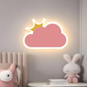 SUBZONAL-Applique Murale Interieur,14W led murale,Applique Murale Moderne Forme de Nuage,Blanc Chaud-Blanc Naturel-Blanc Froid Tricolore,220V lampe murale Chambre Enfant(Rose) - Neuf