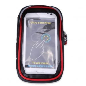 Support De Guidon De Velo Et Moto Etanche Pour Telephone (Noir Et Rouge) - Neuf