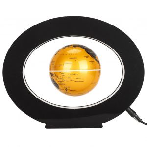 Globe flottant magnetique a levitation, carte du monde, decoration de bureau avec base ovale, prise 100-240 VAU - Neuf