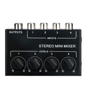 M&eacute;langeur st&eacute;r&eacute;o passif 4 canaux Mini m&eacute;langeur audio pour studio en direct - Neuf