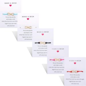 5 Pcs Bracelet D'amitié Ensemble Avec Carte De Message Faites Un V?u Réglable Bracelet Étoile Coeur À La Main Bracelet Simple Mode Femmes Bijoux Cadeaux.[N572] - Neuf