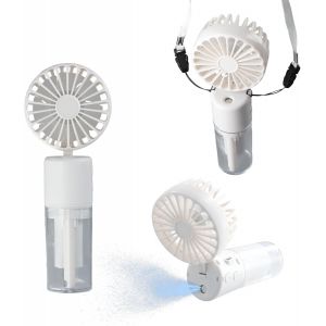 KALANKA-3 en 1 Ventilateur Portable, Ventilateur de Poche Silencieux 4 Vitesses, Ventilateur Brumisateur Rechargeable avec Lanière, Ventilateur de Table Pliable 180° Maison Bureau, Endurance 6-8h (Bl - Neuf