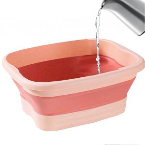 Bain de pieds pliable avec spa et points de massage, bain de pieds portable pour la maison et les voyages, pedicure en profondeur - Neuf