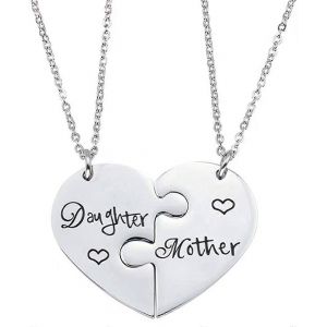 Colliers M&egrave;re-Fille En Acier Inoxydable, Ensemble De Colliers C?ur Assortis, Cadeau Id&eacute;al Pour La F&ecirc;te Des M&egrave;res, No&euml;l Et La Saint-Valentin. Parfait Pour Les Couples Maman Et Fille. - Neuf