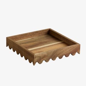 Plateau Décoratif En Bois D'acacia Gaupen Brun Acacia 20 X 20 Cm - Neuf