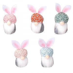 Decorations de Paques, 5 peluches de Paques, nains de Paques, decorations, lapin de Paques pour la decoration et les cadeaux - Neuf