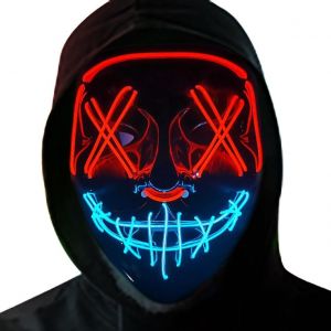 Masque D'halloween,Halloween Masque Led Pour Carnaval,Masque Purge Drôle,3 Modes D'éclairage,Masques De Cosplay Pour Hommes Et Femmes,Halloween Festival.[J413] - Neuf