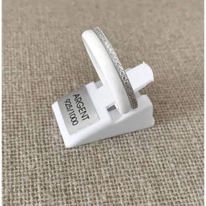 Bagues Empierr&eacute;e C&eacute;ramique Blanche & Argent Massif Tailles 50 &Agrave; 60 Argent&eacute; - 50 - Neuf