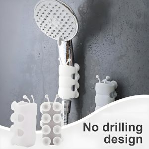 Support de pommeau de douche &agrave; ventouse pour une installation facile et une utilisation polyvalente - Neuf