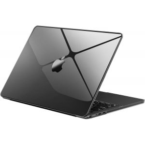 Coque Ultra-Mince Compatible avec MacBook Air 13 Pouces M4 M3 M2 2025 2024 2022 [Noir Translucide] A3240 A3113 A2681 Housses Mac 13.6" &Eacute;tui de Rigide Protection - Noir Sid&eacute;ral Crystal - Neuf