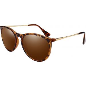Lunettes De Soleil Femme Homme Polarisées Protection Uv400 Rétro Style Lunettes De Soleil Ronde - Neuf