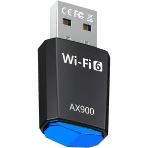 ASFASFq-Hemlosk AX900 Clé USB WiFi 6 pour PC, Adaptateur USB Double Bande 600 Mbps 5 GHz + 286 Mbps 2,4 GHz, Dongle WiFi Puissant pour Desktop/Laptop, MU-MIMO OFDMA, Plug & Play, Compatible Windows 1 - Neuf