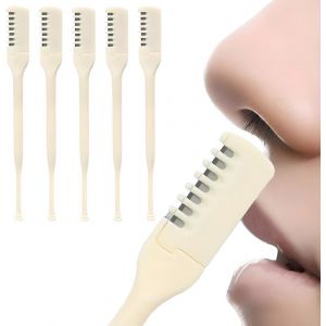 KALANKA-5 Pi&egrave;ces Coupe cheveux Nasal 2 en 1,Rasoir &agrave; poils de nez pour hommesTondeuse &agrave; poils de nez manuelle,Coupe cheveux nasal rotatif &agrave; 360 &deg;,pour les voyages,les dortoirs et la maison - Neuf