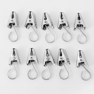 Anneaux de rideau avec Clip, 10 Pièces en Acier Inoxydable Rideau Clip Anneaux pour la Maison Décoration de Fenêtre Photos de l'Artisanat, de l'Argent - Neuf