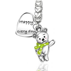 Trahoo-Abalorio Charms Argent Sterling 925 Breloque Pendentif Elephant Leaf Butterfly Car Dangle Charm Bead Compatible Pour Femmes Filles Européen Bracelets Colliers - Neuf