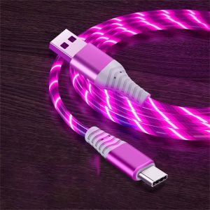 Flow Shoous-Câble Usb De Type C 3a,Charge Rapide,Cordon De Données Pour Samsung Xiaomi Oppo Huawei Iphone,Chargeur Micro Usb,Fil Led.Red.1m For Iphone - Neuf