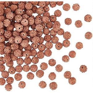150 Perles De Rudraksha Naturelles, Rondes, En Bois, 8 Mm, Perles Bodhi Non Teintes, Couleur Terre De Sienne, Perles De Prière Et De Méditation Pour Hommes Et Femmes, Création De Bijoux. - Neuf