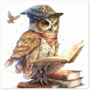 Oayew-Square Diamond Painting Hibou 40x40 Cm Kit Tableau Strass Hibou Peinture Diamant Chouette Hibou Broderie Diamant Chouette Diamond Painting Carr&eacute; Diamant Tableau Diamant Enfant Canevas - Neuf