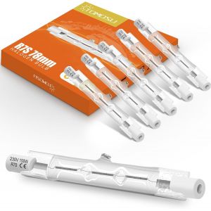 R7s Ampoule Halogène 78mm 150w,2880lm 230v Dimmable Halogène R7s Blanc Chaud 2800k,J78 Ampoule Halogene Crayon Pour L'éclairage De Paysage,Sécurité,Lampadaire,Lot De 6 - Neuf