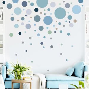 Autocollant Mural Cercles Pastel Aux Couleurs Douces, Lot De 65 Pièces - Neuf