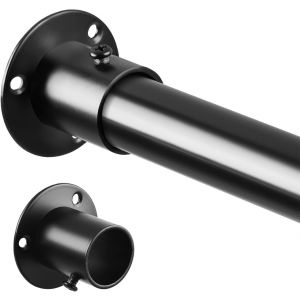 Subzonal-Tringle D'armoire Noire Extensible De 74 Cm &Agrave; 160 Cm, Barre T&eacute;lescopique De 25 Mm De Diam&egrave;tre, &Agrave; Pincer, Pour Garde-Robe Et Penderie - Neuf