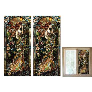 Lot de 2 films adh&eacute;sifs statiques pour vitres d&eacute;polies, d&eacute;coratifs et occultants. - Neuf